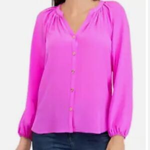 Lilly Pulitzer Saige Long Sleeve Silk Top